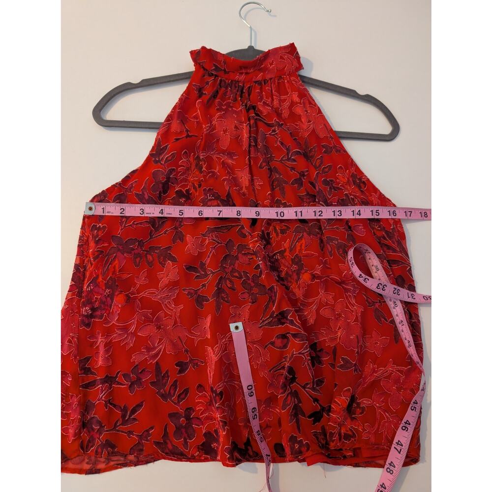 Alice + Olivia Kinsley Top Halter Silk Velvet Whimsigoth Fairy Grunge Red Size S - Picture 12 of 13